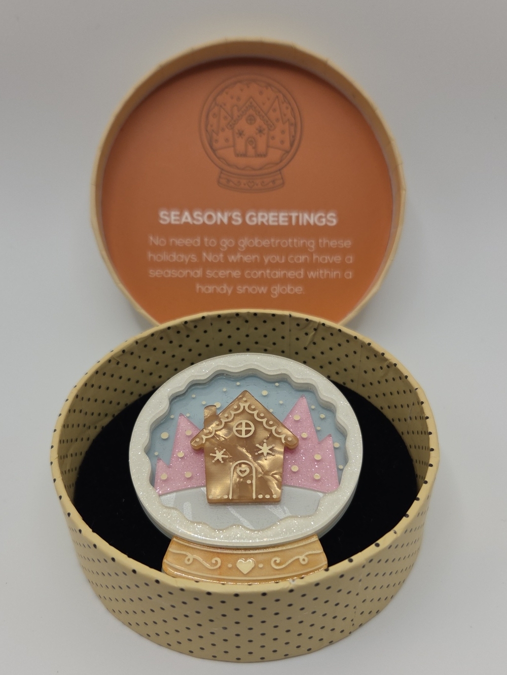 Erstwilder Season's Greetings Snow Globe Brooch